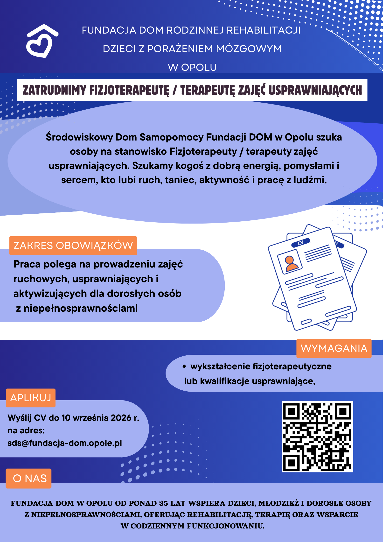 osoba na stanowisko fizjoterapeuty ds